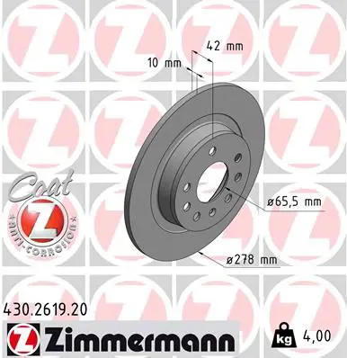 430.2619.20 ДИСК ТОРМ OPL ZAFIRA B