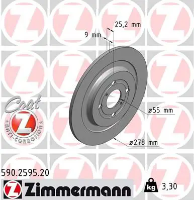 ZIMMERMANN 590259520 Тормозной диск