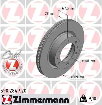 ZIMMERMANN 590284720 Диск тормозной