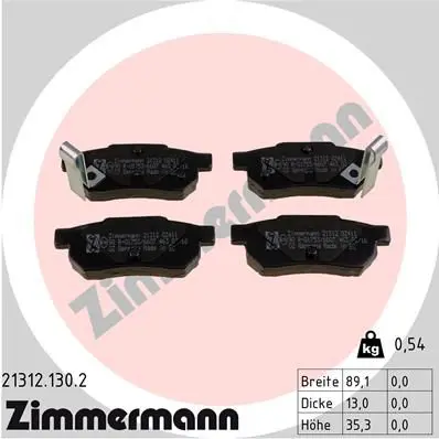 ZIMMERMANN 213121302 Комплект тормозных колодок