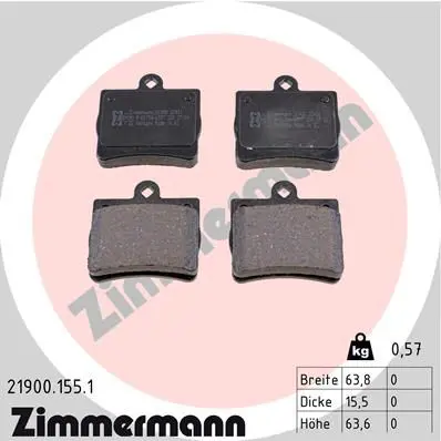 Zimmermann 219001551 Колодки торм.