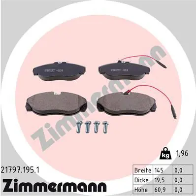 ZIMMERMANN 217971951 Комплект тормозных колодок