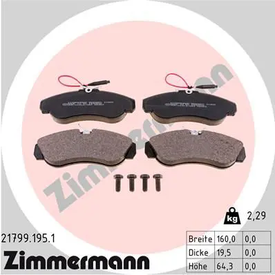 ZIMMERMANN 217991951 Комплект тормозных колодок