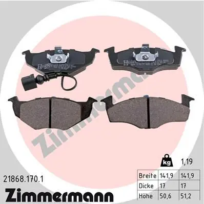 ZIMMERMANN 218681701 Комплект тормозных колодок