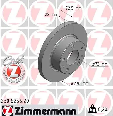 ZIMMERMANN 230625620 Тормозной диск