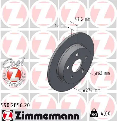 590.2856.20 Диск тормозной задн TOYOTA