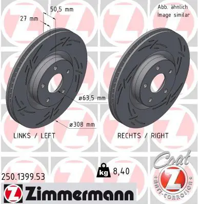ZIMMERMANN 250139953 Тормозной диск