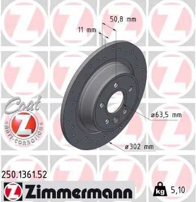 ZIMMERMANN 250136152 Тормозной диск