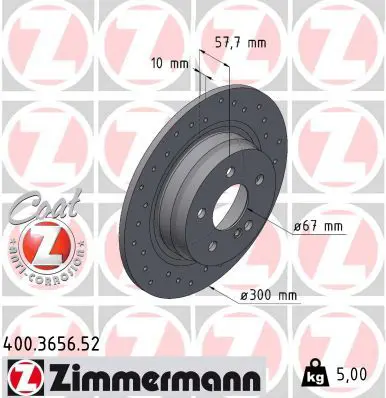 ZIMMERMANN 400365652 Тормозной диск