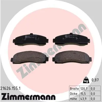 ZIMMERMANN 216261551 Комплект тормозных колодок