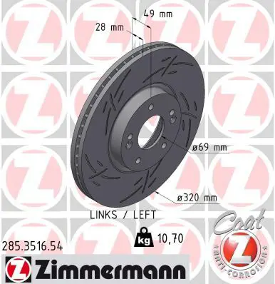 ZIMMERMANN 285351654 Тормозной диск