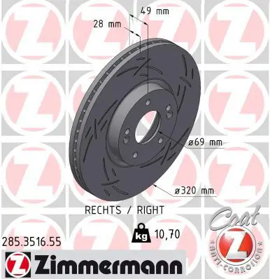 ZIMMERMANN 285351655 Тормозной диск