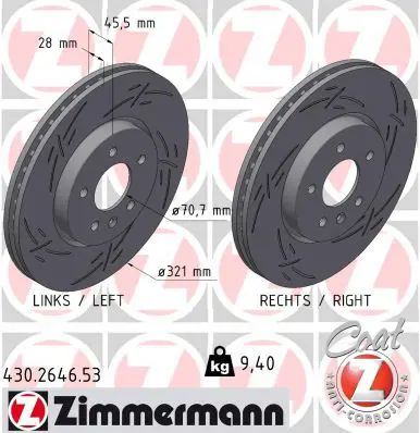 ZIMMERMANN 430264653 Тормозной диск