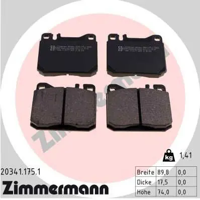 ZIMMERMANN 203411751 Комплект тормозных колодок