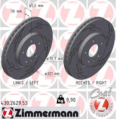 ZIMMERMANN 430262953 Тормозной диск