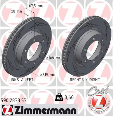 ZIMMERMANN 590283353 Тормозной диск