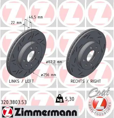 ZIMMERMANN 320380353 Тормозной диск