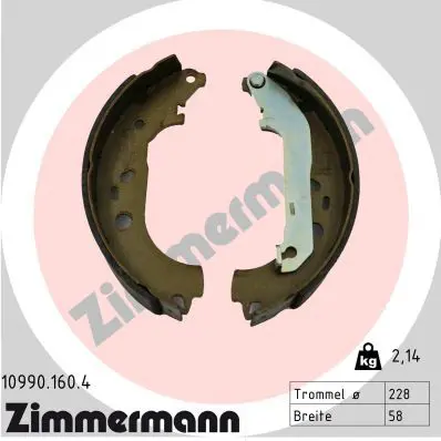 ZIMMERMANN 109901604 КОЛОДКИ БАРАБАН FORD