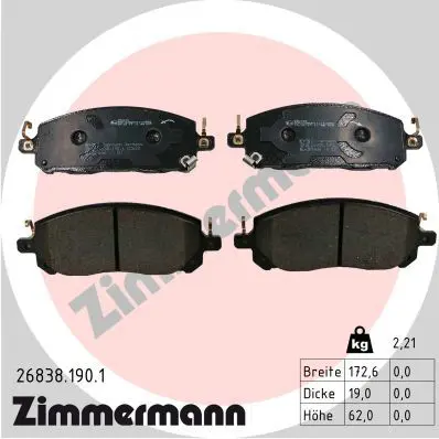 ZIMMERMANN 268381901 Brake Pad Set, disc brake