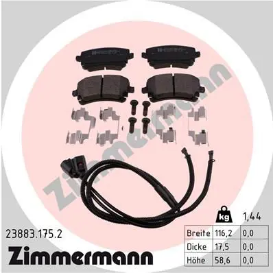 ZIMMERMANN 238831752 Комплект тормозных колодок