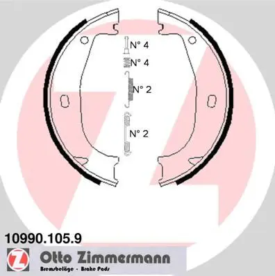 ZIMMERMANN 109901059 Комлект тормозных накладок