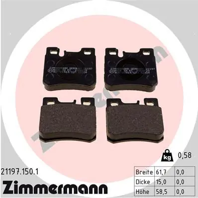 ZIMMERMANN 211971501 КОЛОДКИ ЗАД MER W124 УНИВЕРСАЛ