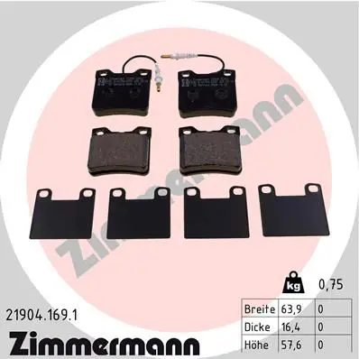 ZIMMERMANN 219041691 Комплект тормозных колодок