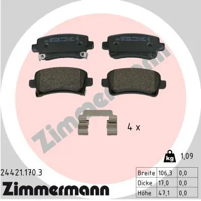 ZIMMERMANN 244211703 Комплект тормозных колодок