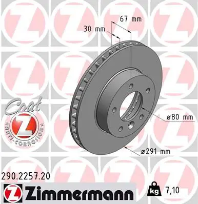 ZIMMERMANN 290225720 Тормозной диск