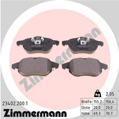 Zimmermann 234022001 КОЛОДКИ ПЕР FIAT CROMA/OPL