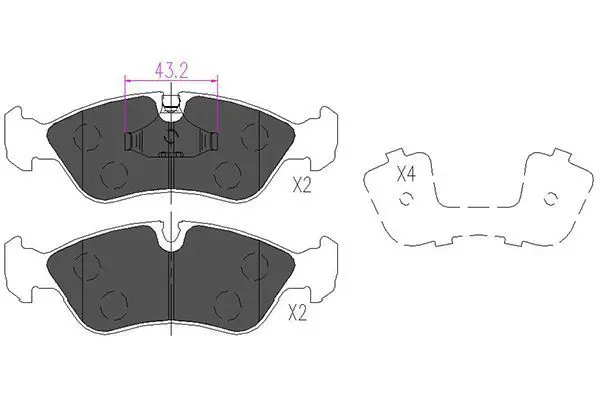 KAVO PARTS KBP1004 Комплект тормозных колодок,