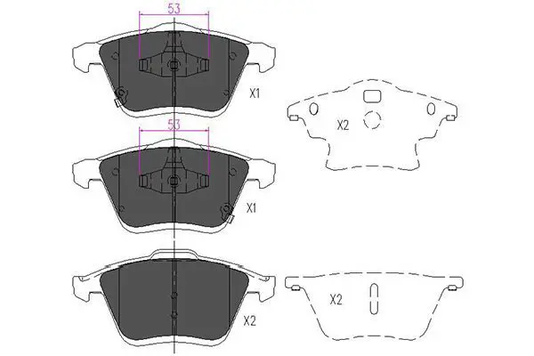 KAVO PARTS KBP4553 Комплект тормозных колодок,