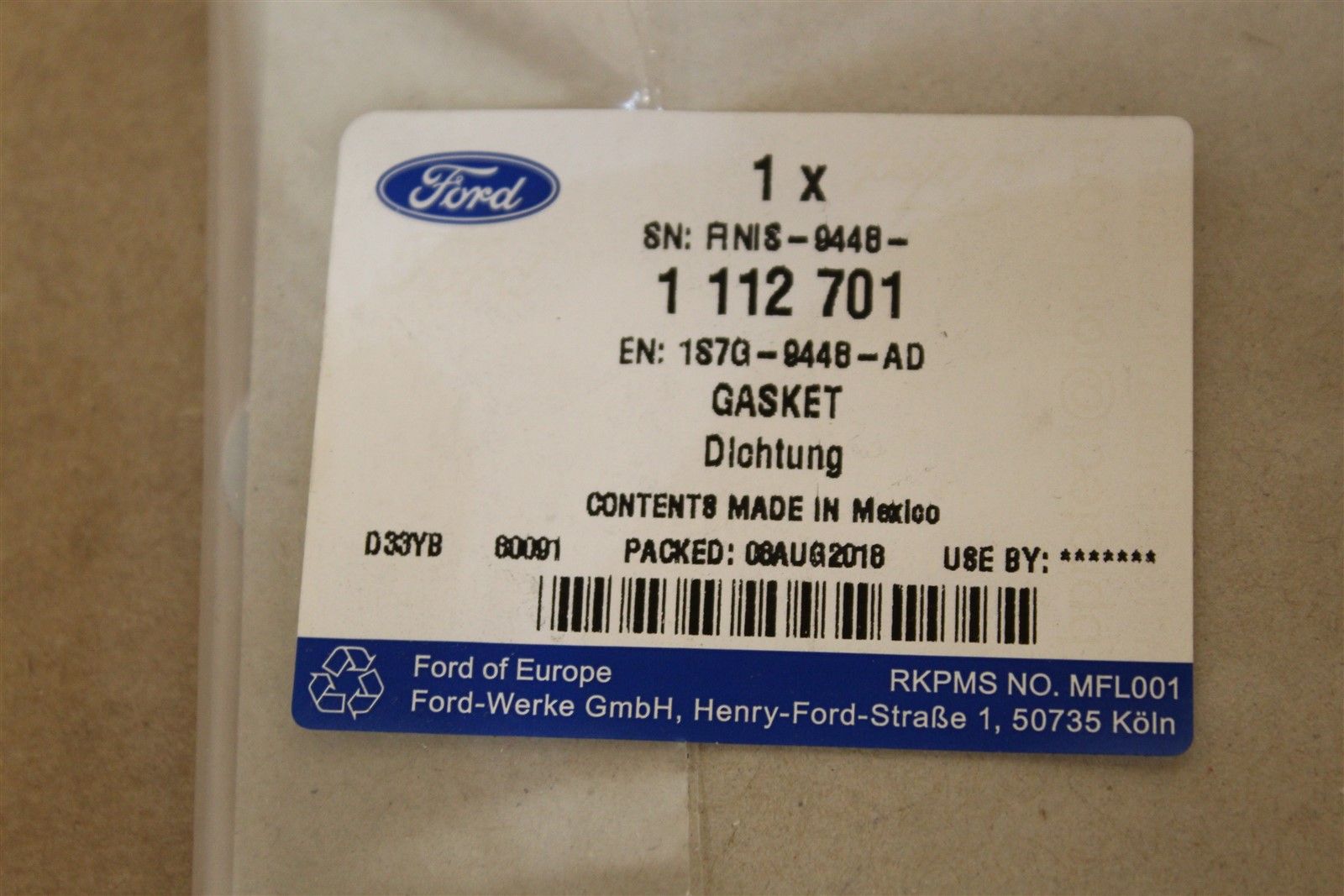 FORD 1112701 Прокладка