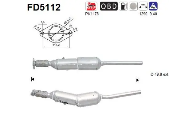 FD5112 Сажевый / частичный фильтр,