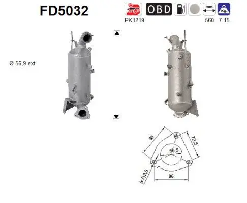 FD5032 Сажевый / частичный фильтр,