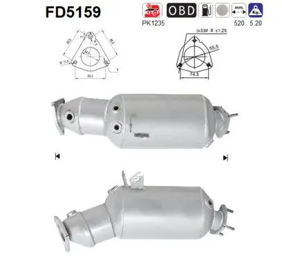 AS FD5159 Сажевый / частичный фильтр,