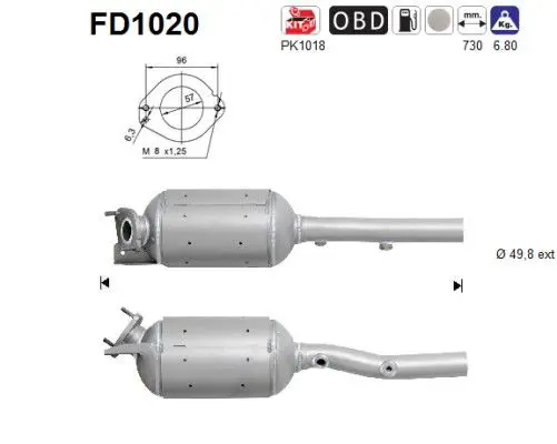 FD1020 Сажевый / частичный фильтр,