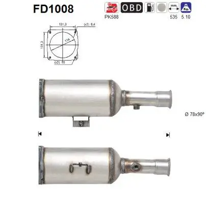 AS FD1008 Сажевый / частичный фильтр,