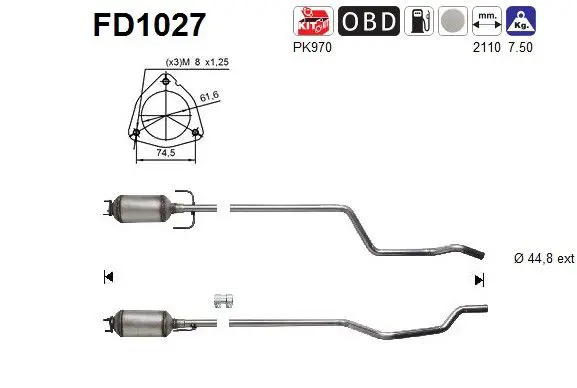 FD1027 Сажевый / частичный фильтр,