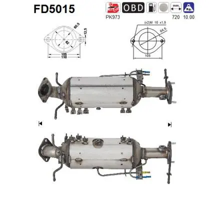 AS FD5015 Сажевый / частичный фильтр,