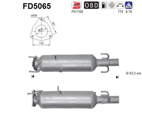 AS FD5065 Сажевый / частичный фильтр,