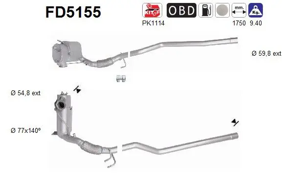 AS FD5155 Сажевый / частичный фильтр,