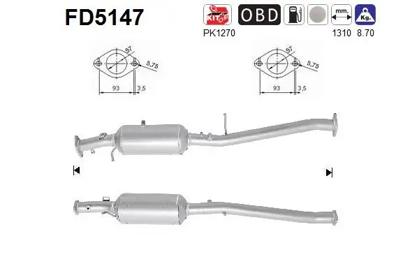 AS FD5147 Сажевый / частичный фильтр,