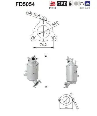 FD5054 Сажевый / частичный фильтр,