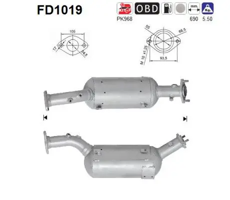 AS FD1019 Сажевый / частичный фильтр,