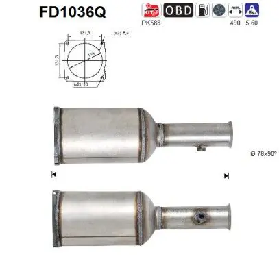 AS FD1036Q Сажевый / частичный фильтр,