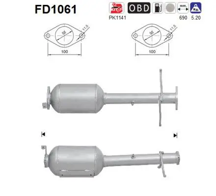 FD1061 Сажевый / частичный фильтр,
