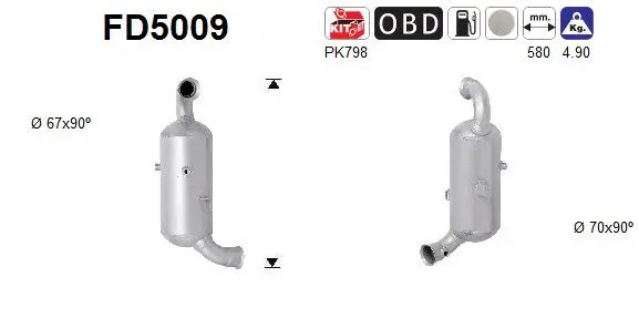 AS FD5009 Сажевый / частичный фильтр,