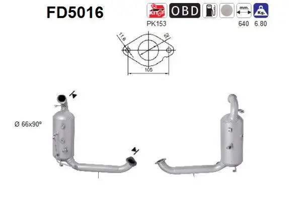 AS FD5016 Сажевый / частичный фильтр,