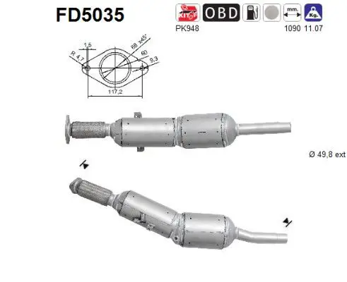 FD5035 Сажевый / частичный фильтр,